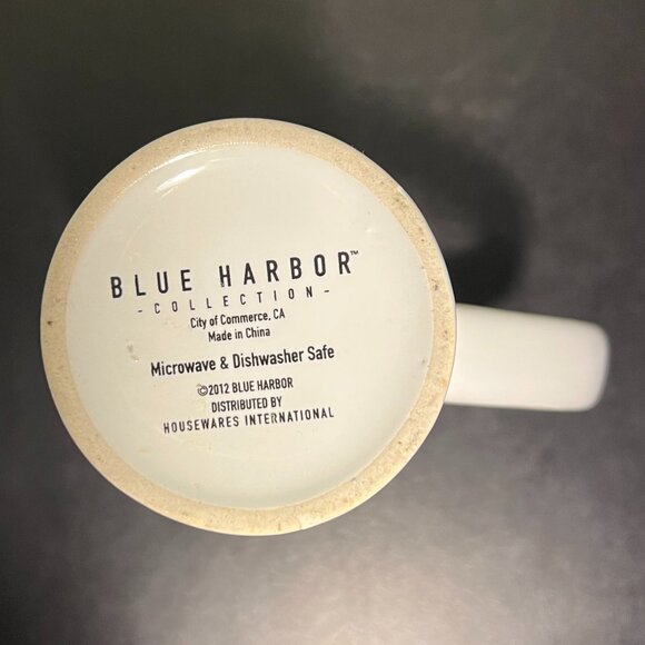 BLUE HARBOR Tall & Tapered Floral Ceramic Mug w/ Two-Tone Green Blossoms - Picture 12 of 13